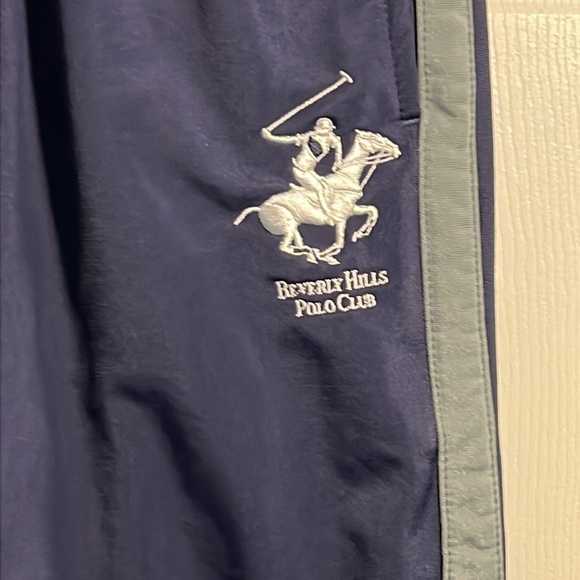 Beverly Hill Polo Club men’s pull on pants. Size XL. Blue with gray stripe. - Picture 2 of 6